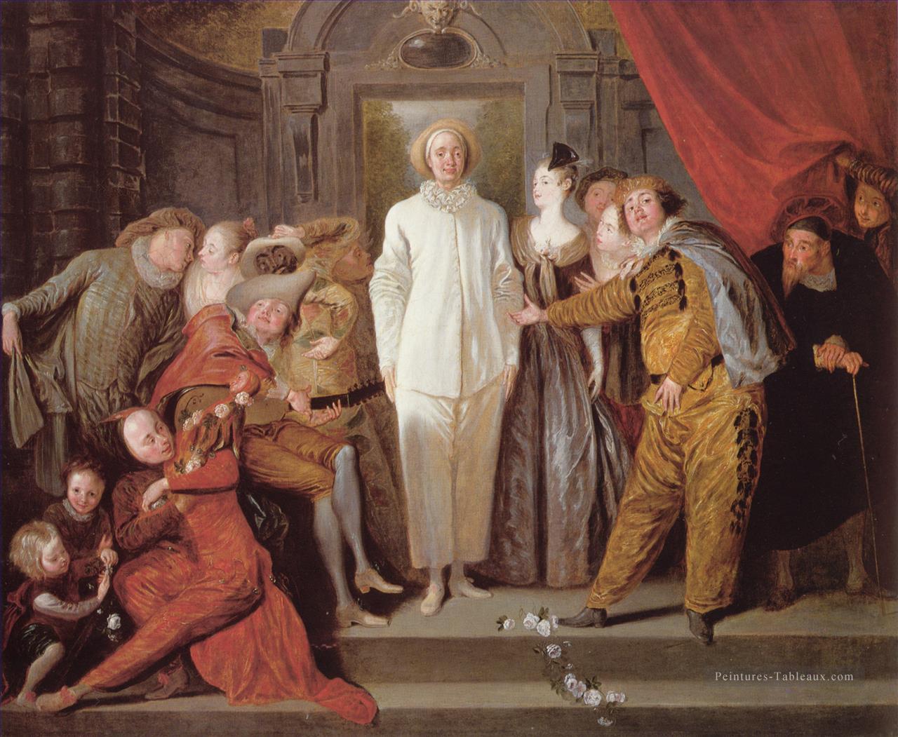 Les Comédiens italiens Jean Antoine Watteau classique rococo Peintures à l'huile